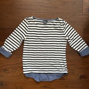 Market & Spruce striped 3/4 sleeve top, size XS